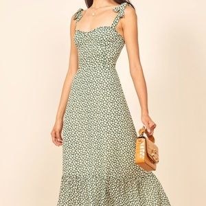 Green flowered reformation dress!